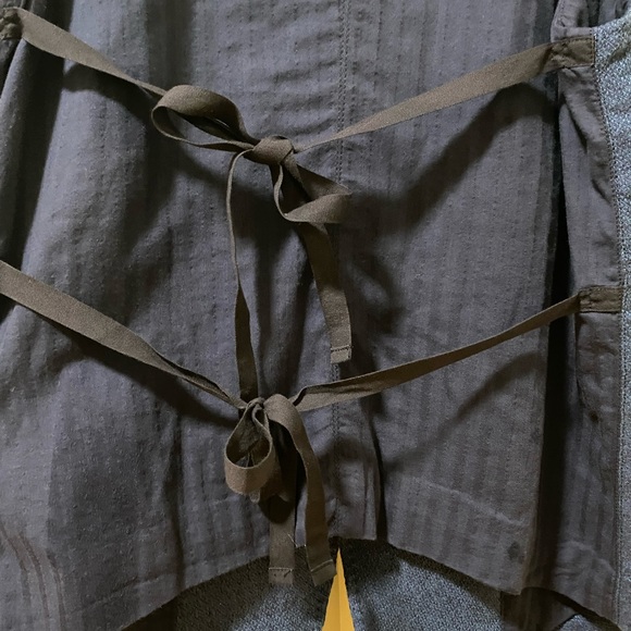 pas de calais Navy Blue Linen Vest with Ribbon - Picture 6 of 10